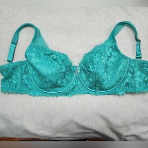 Turquoise Lace Underwire Bra